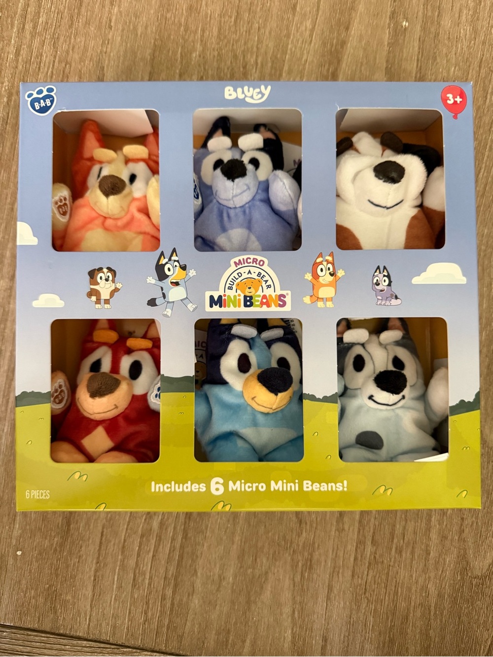 Build-A-Bear Micro Mini Beans Bluey Plush 6 pack Collection NEW!